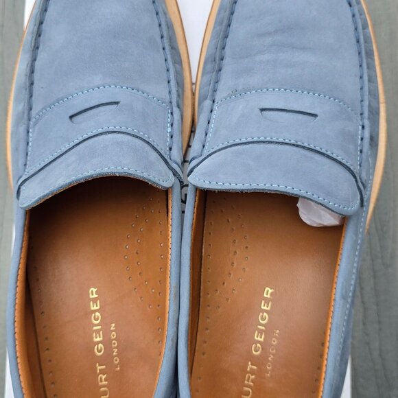 Kurt Geiger Light Blue Suede Loafer - Picture 1 of 6